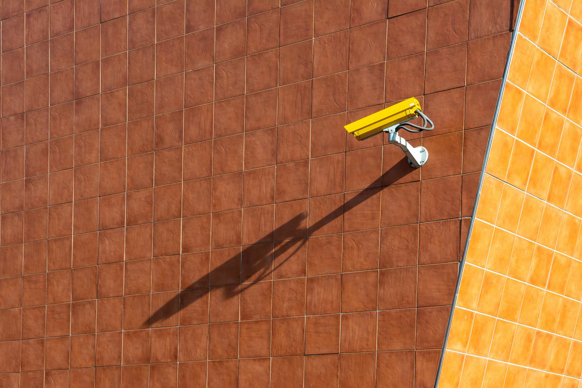 photo of a wall with industrial camera